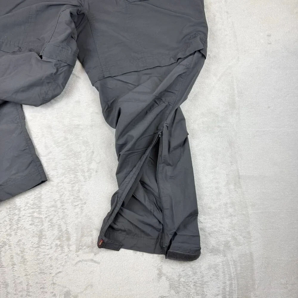 The North Face Mens XL Long Grey Convertible Zip Off Hiking Cargo Pants Nylon